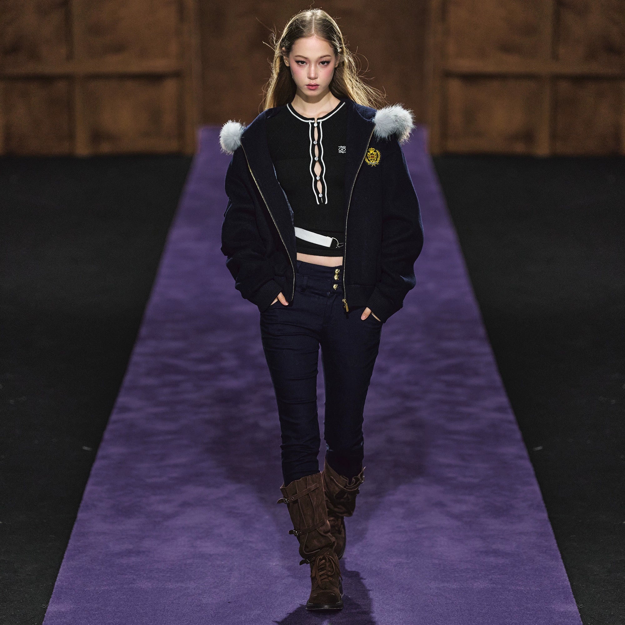 Dual-Waistband High-Rise Stretch Skinny Jeans