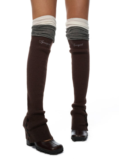 Split-Detail Over-Knee Knit Socks