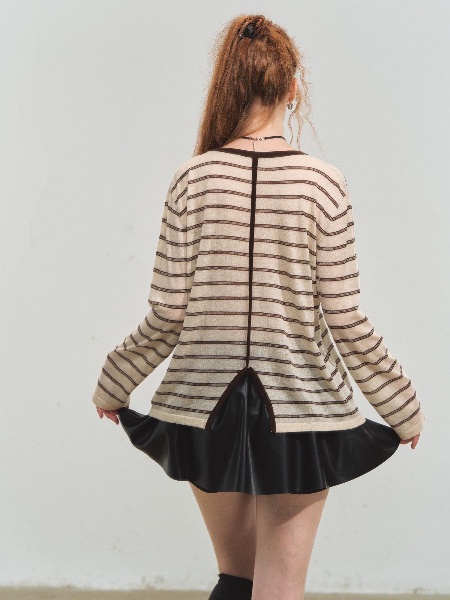 Retro Stripe Versatile Knit T-Shirt