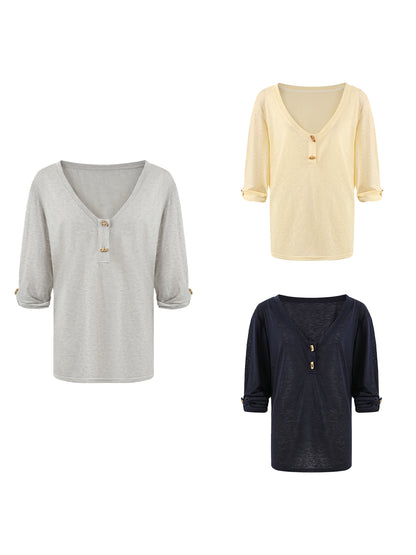 Textured Silk-Blend V-Neck Pullover &amp; Tank Top Set