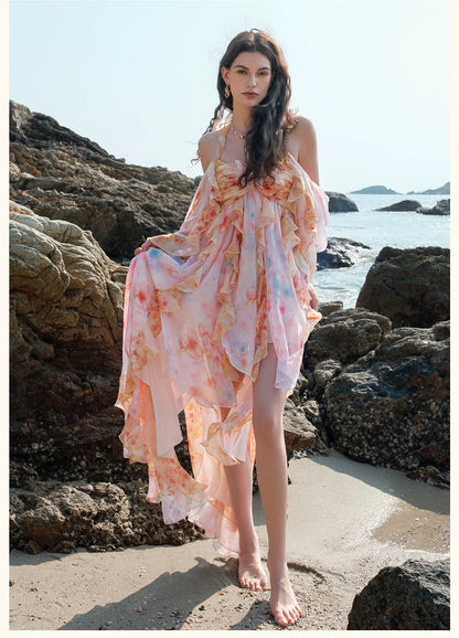 Layered Halter Maxi Dress