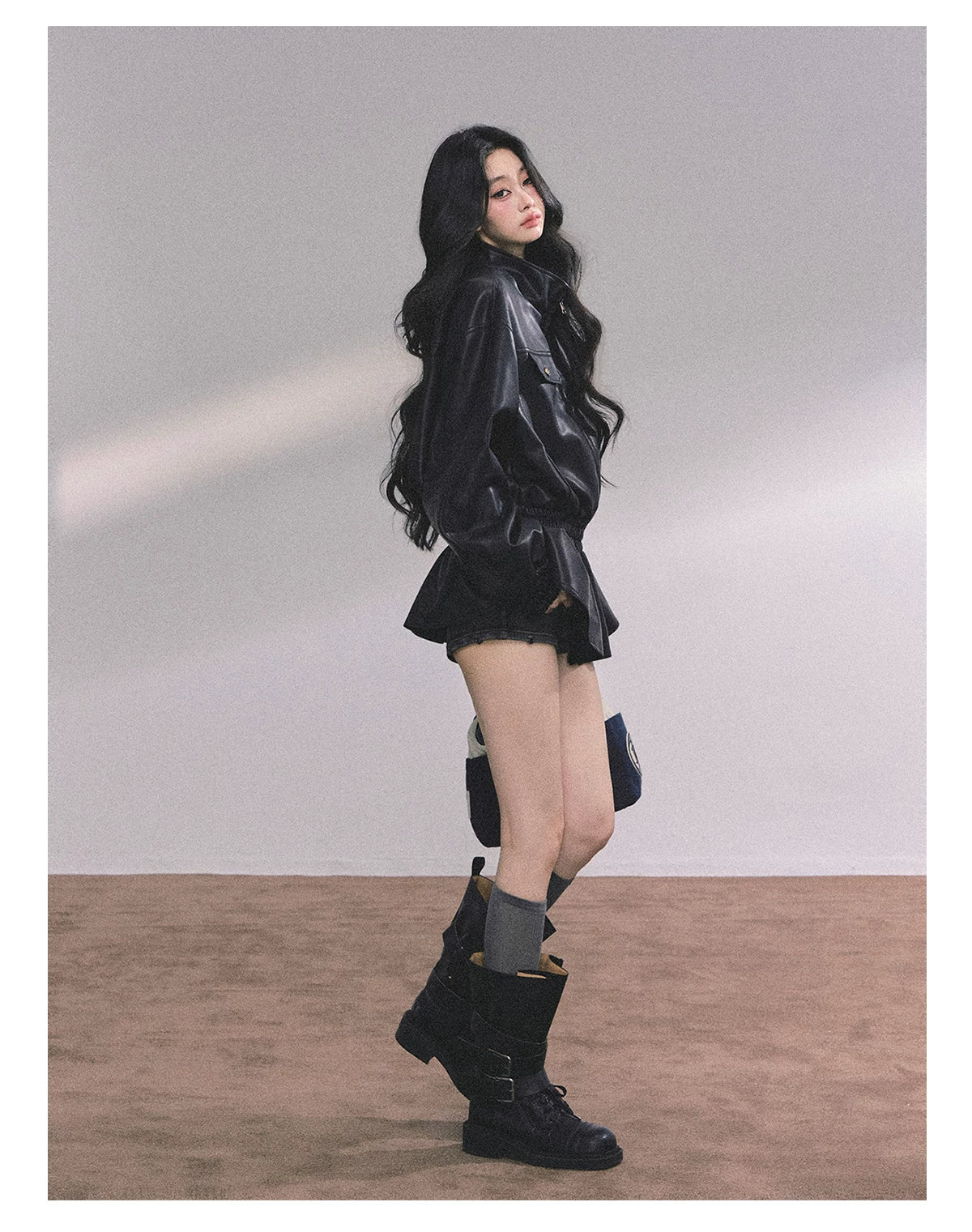 Desert Edge PU Leather Stand-Collar Jacket