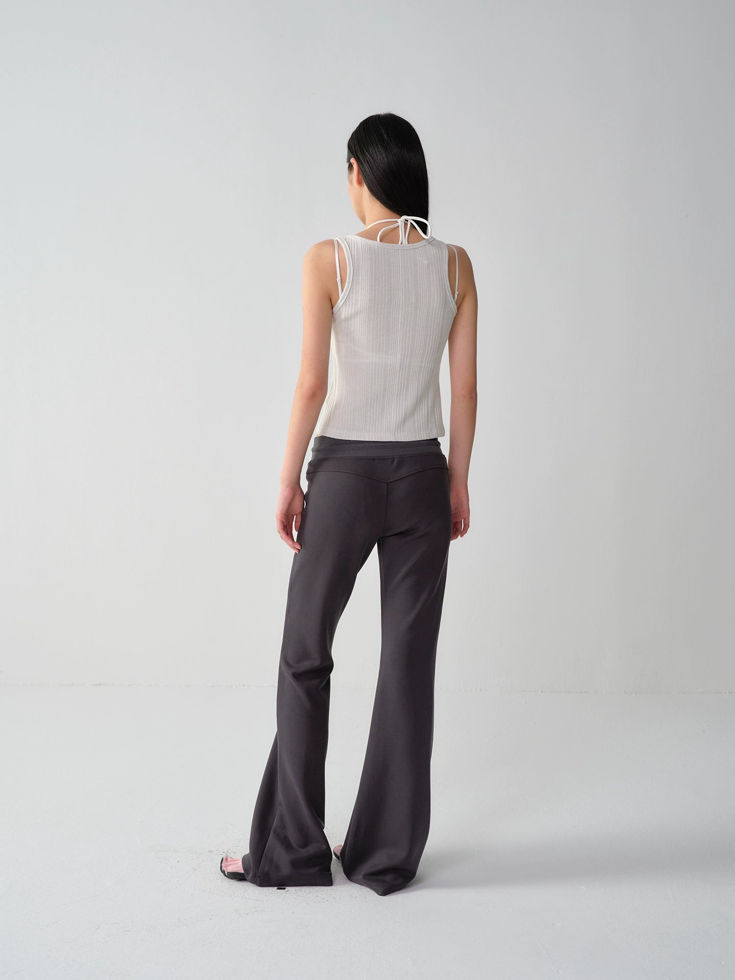 Modal Low-Waist Flared Pants