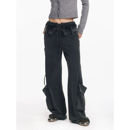 Washed Pocket Belted Utility Pants - CHINASQUAD