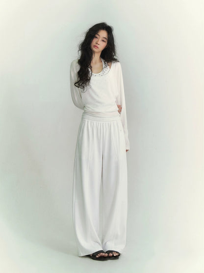 Airy Flow Wide-Leg Sculpted Pants