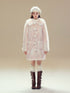 Pink Ombre Doll Collar Long Shearling Coat - CHINASQUAD