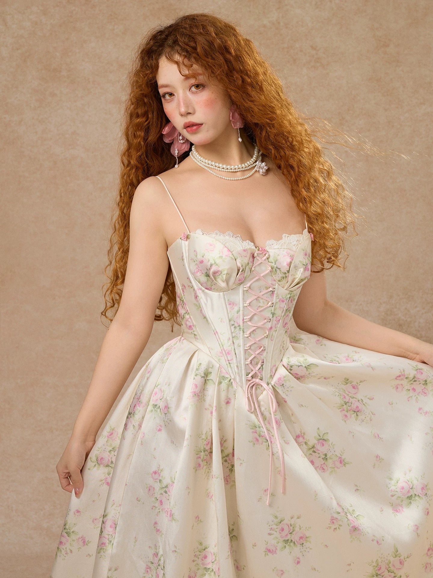 French Vintage Court-Style Satin Slip Gown