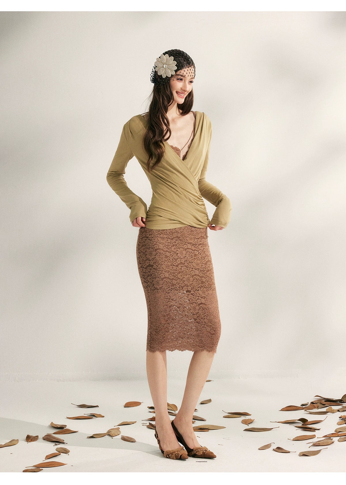 Embroidered Lace Fishtail Dress