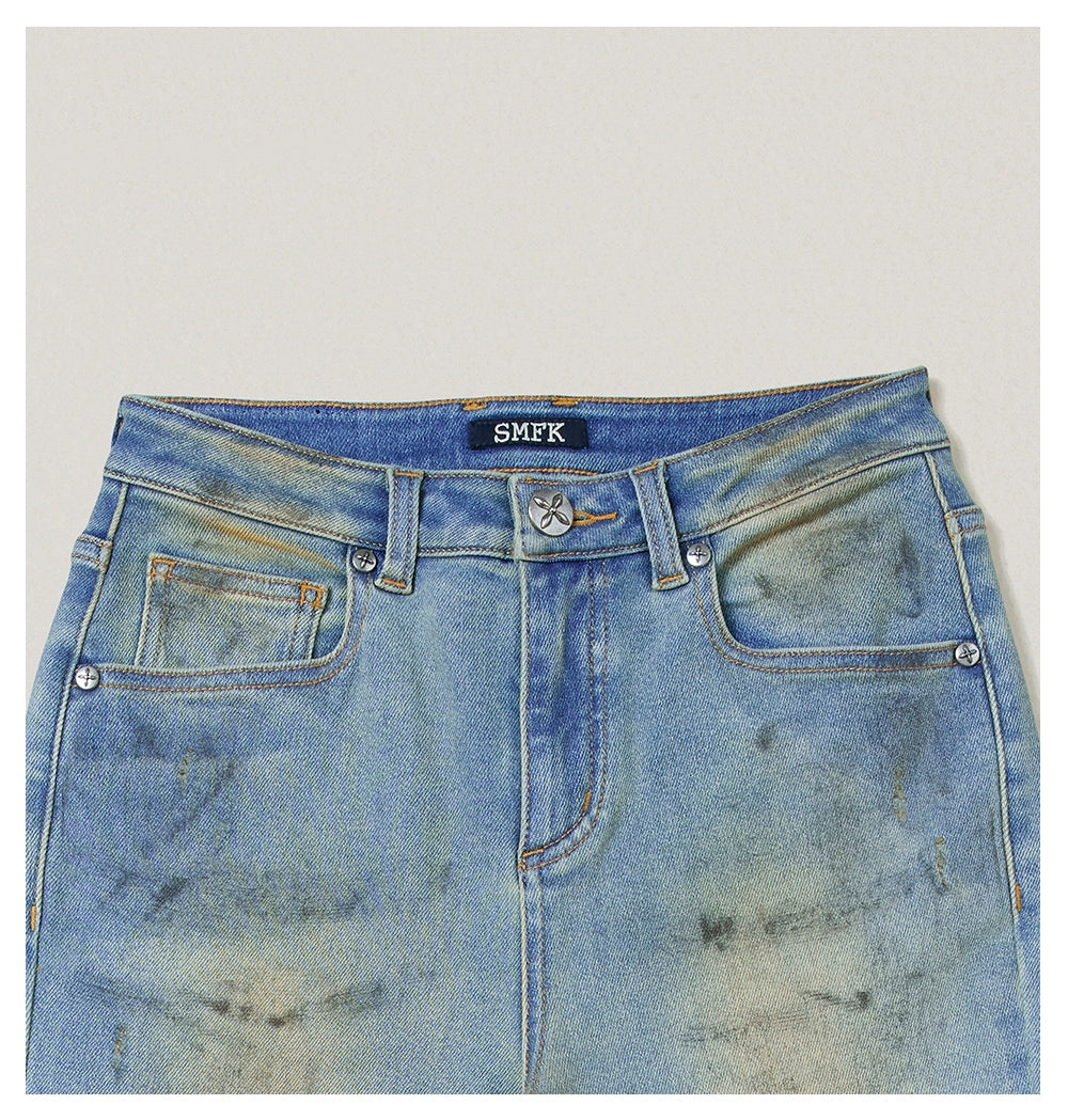 Desert Storm Hand-Painted Flared Jeans