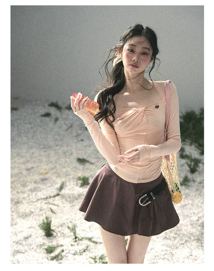Breeze Layered Cropped Long-Sleeve Tee