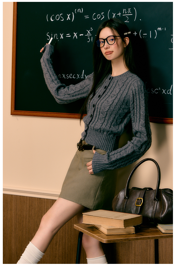 Khaki A-Line Mini Skirt - CHINASQUAD