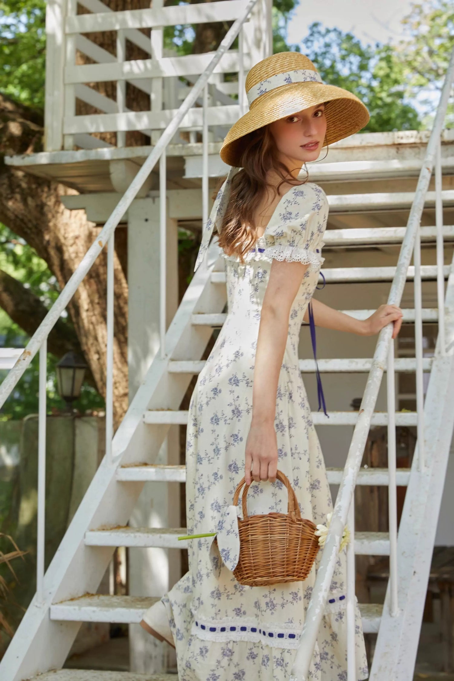 Wisteria French Floral Corset Dress