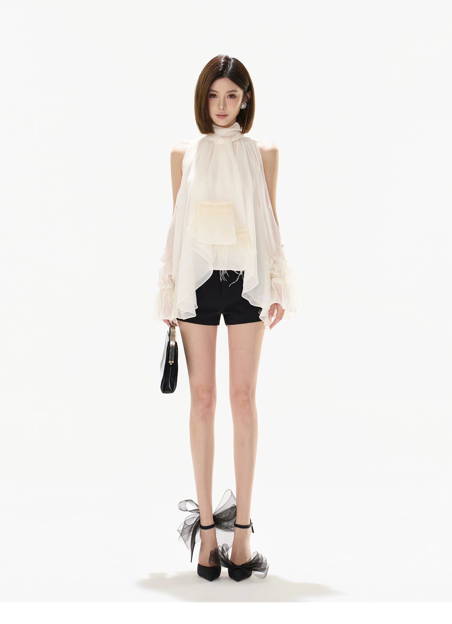 Vintage Court Halterneck Chiffon Sleeveless Blouse