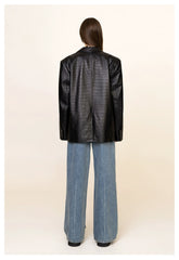 Wild World Black Crocodile Retro Leather Suit - CHINASQUAD