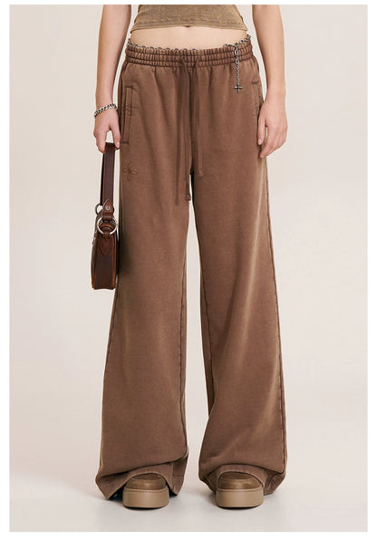 Cross Emblem Tower Wide-Leg Sweatpants
