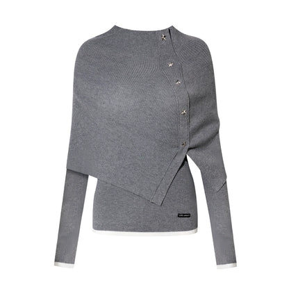 Wool-Blend Layered Knit Turtleneck