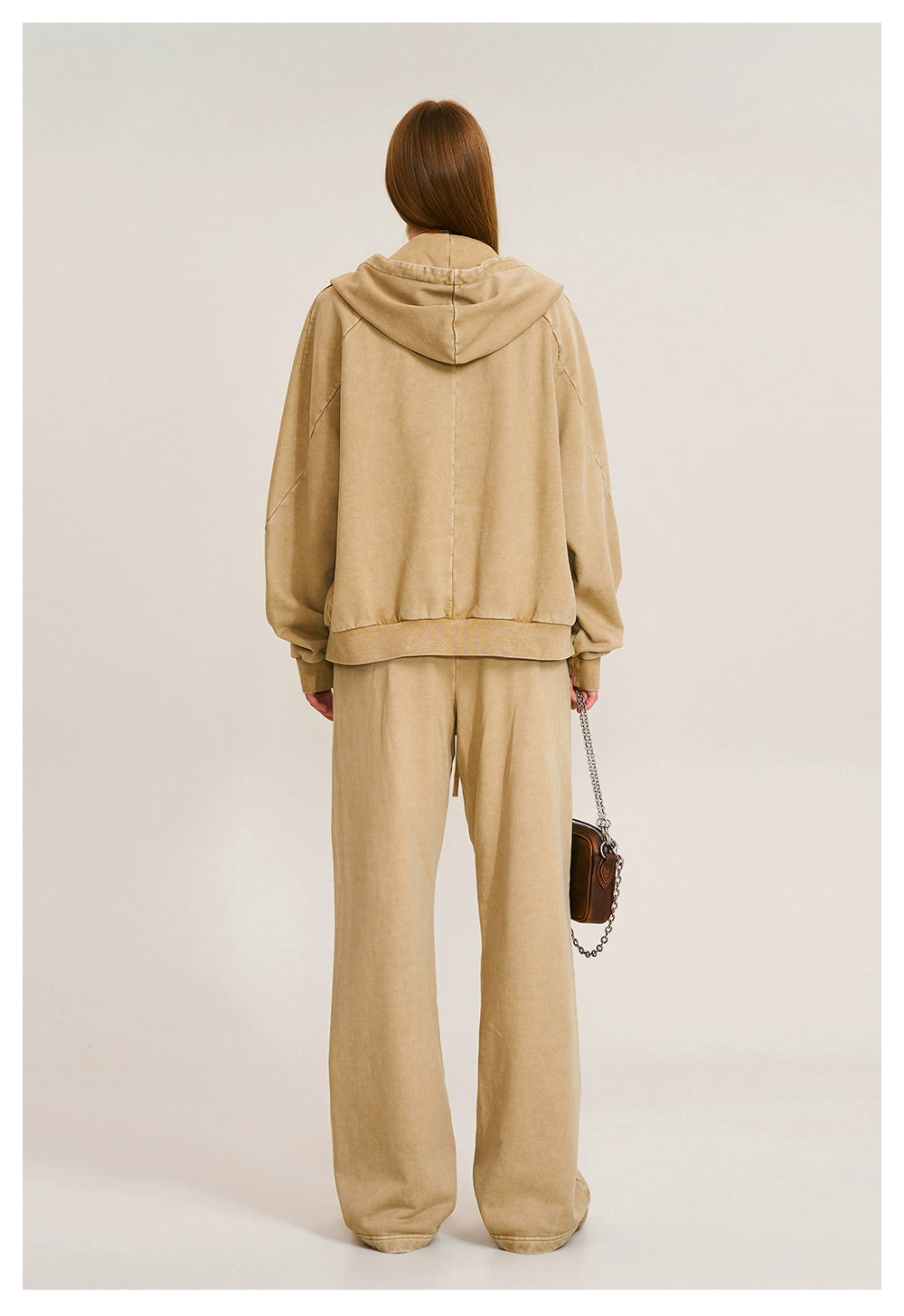 Washed Wide-Fit Zip-up Hoodie