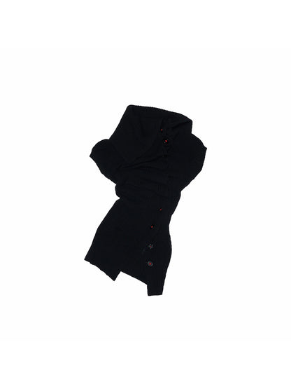 Asymmetric Neck Wool Blend Cardigan
