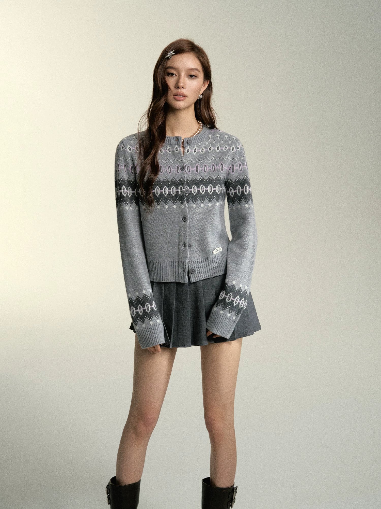 Black &amp; Gray Cardigan Sweater - CHINASQUAD