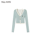 (Final Sale) 2-in-1 Long-sleeve Knitted Cardigan - CHINASQUAD