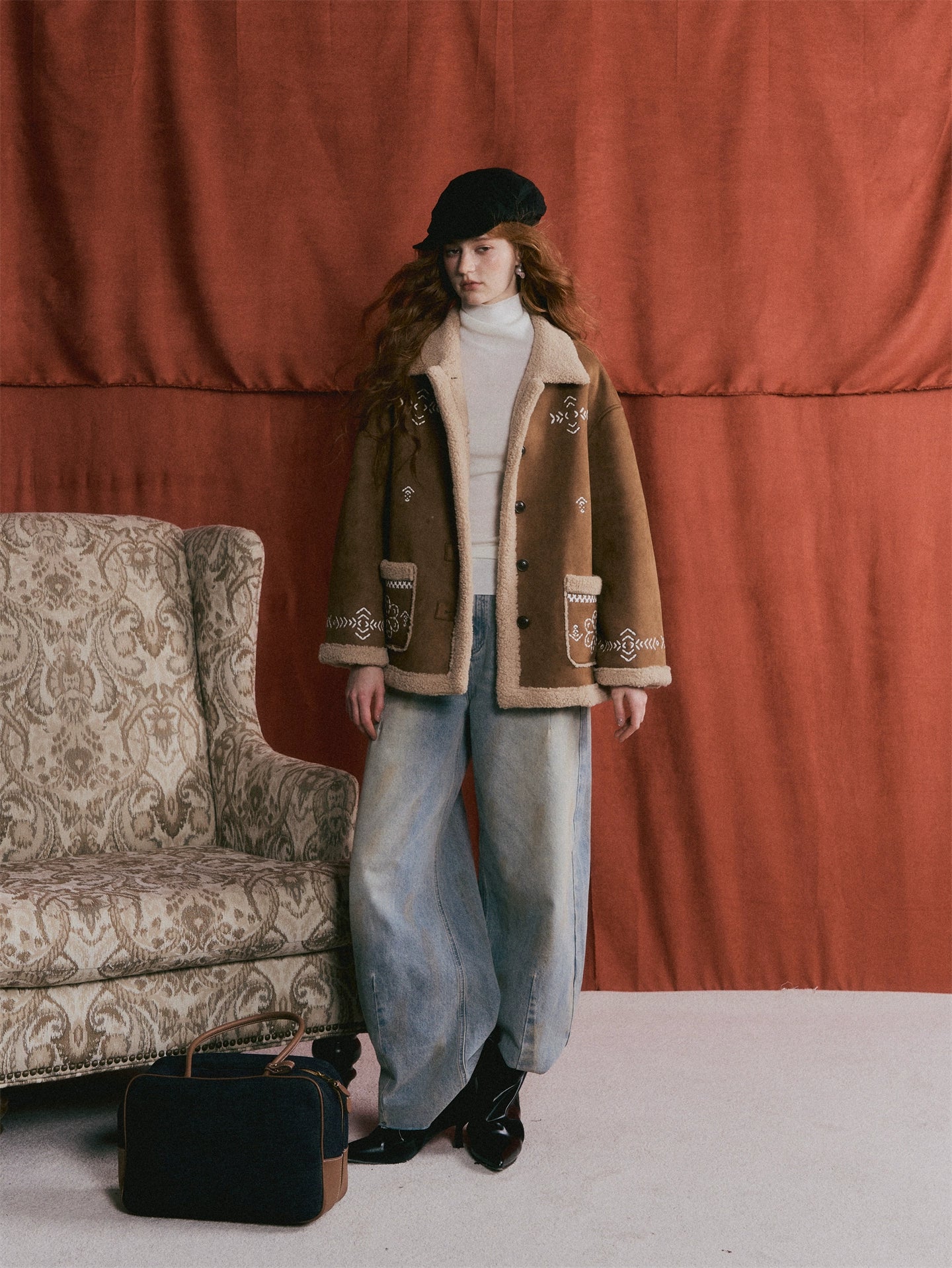 Wool Blend Turtleneck Slim-Fit Knit T-Shirt