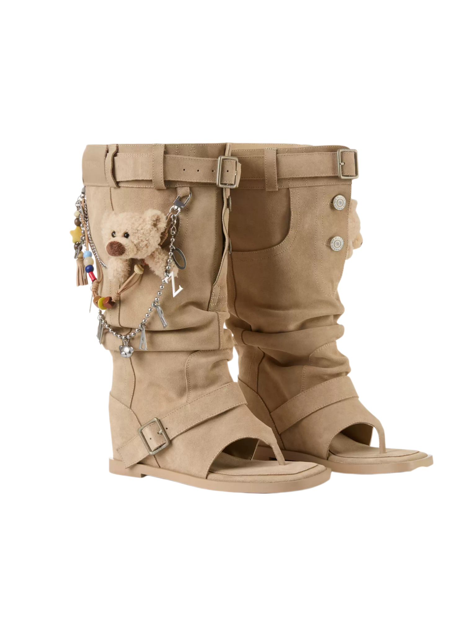 Suede Flip-Flop Boots