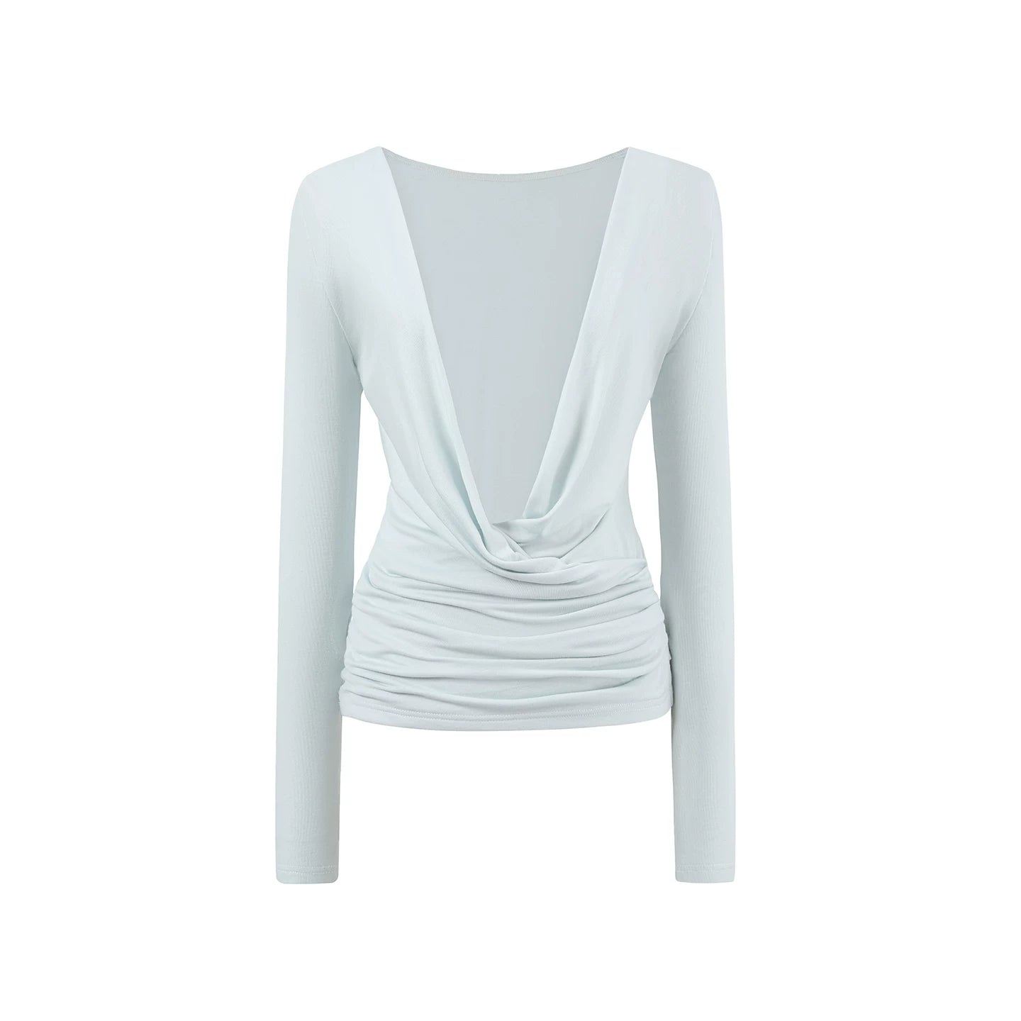 Lyocell Draped Neck Two-Piece Top Set