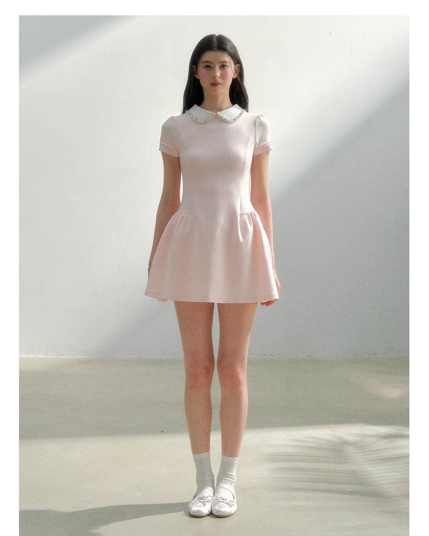 Vintage Crystal Collar Air Layer Princess Dress