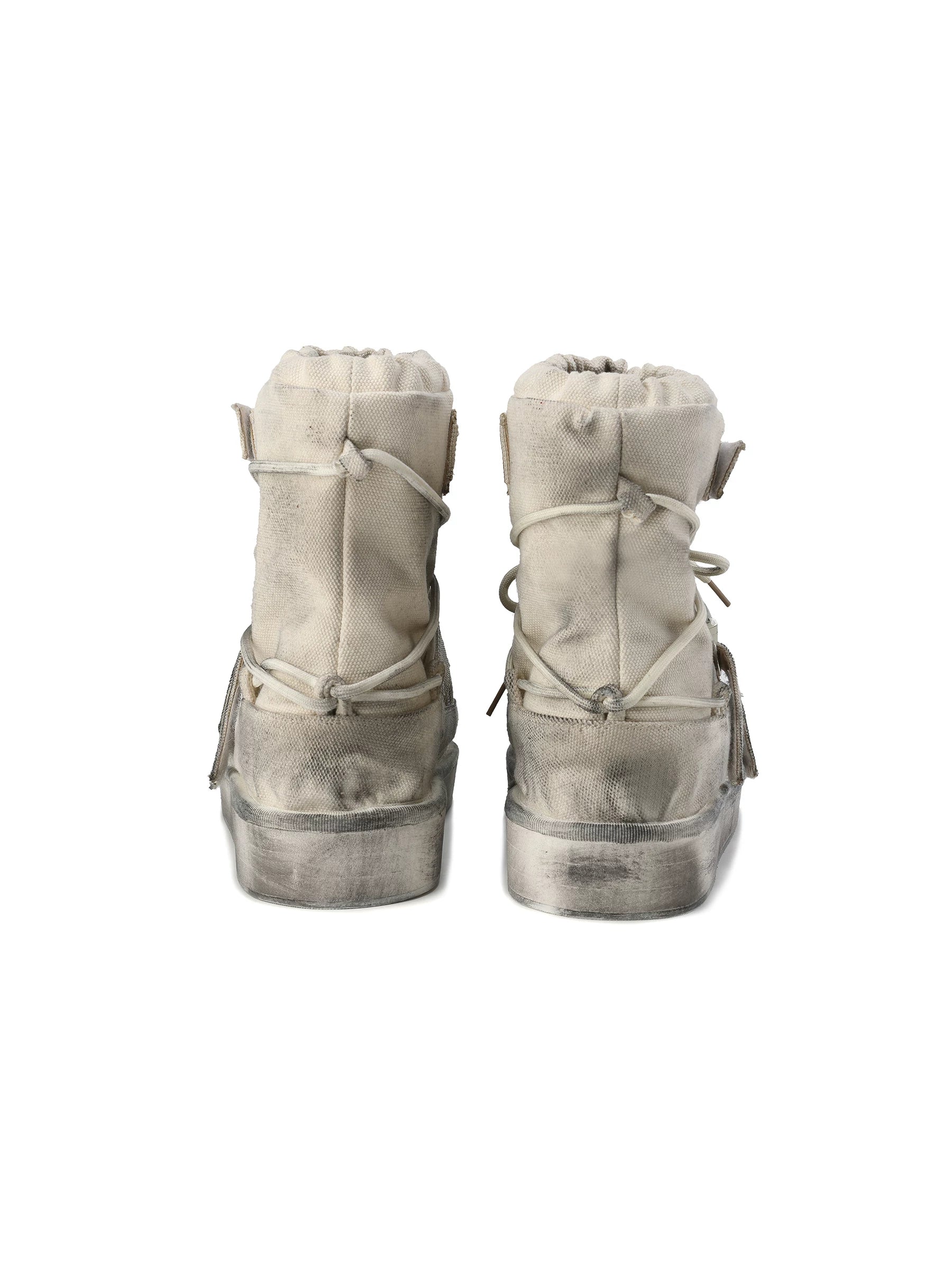 Detachable Sole Distressed Snow Boots