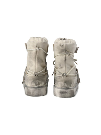 Detachable Sole Distressed Snow Boots