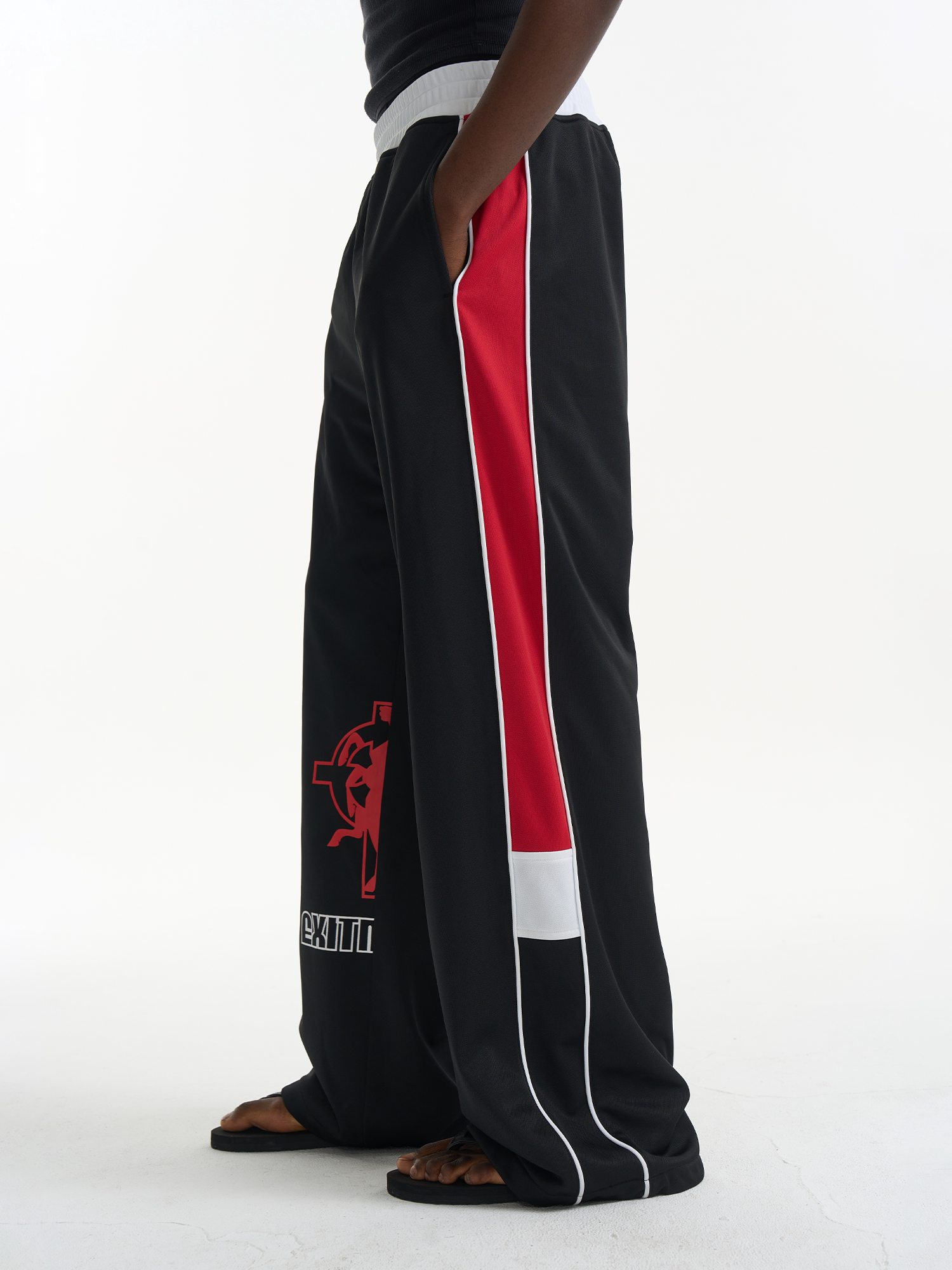 Sport Print Panel Track Pants