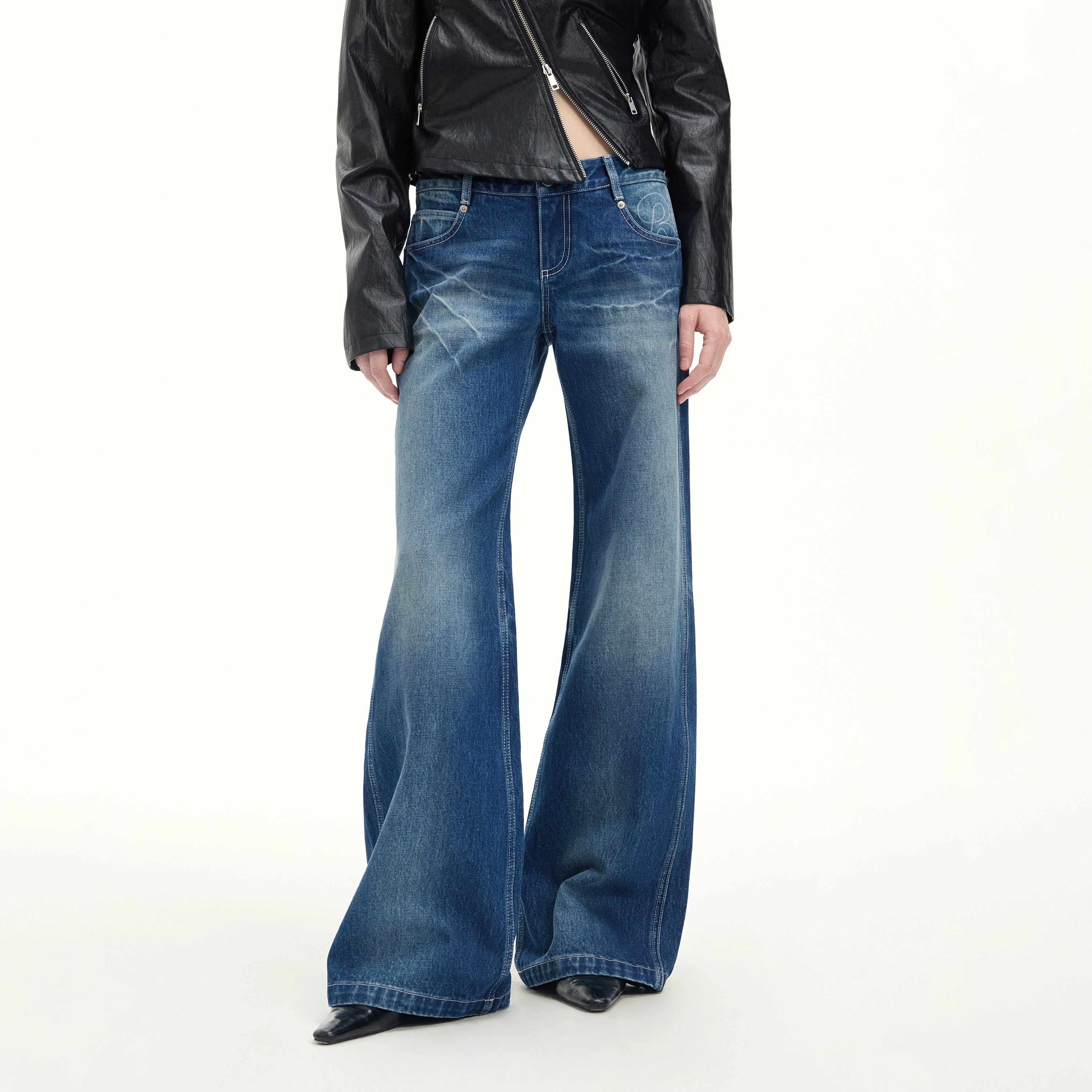 Vintage Lightning Wash Straight-Leg Jeans