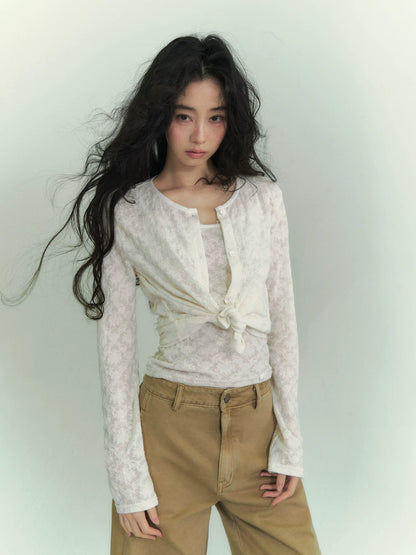 Relaxed Stripe Layered Cardigan Set