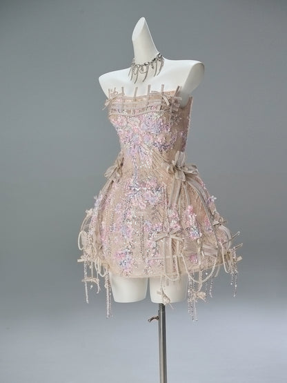 Annie Princess Embellished Tulle Dress with Lace Details