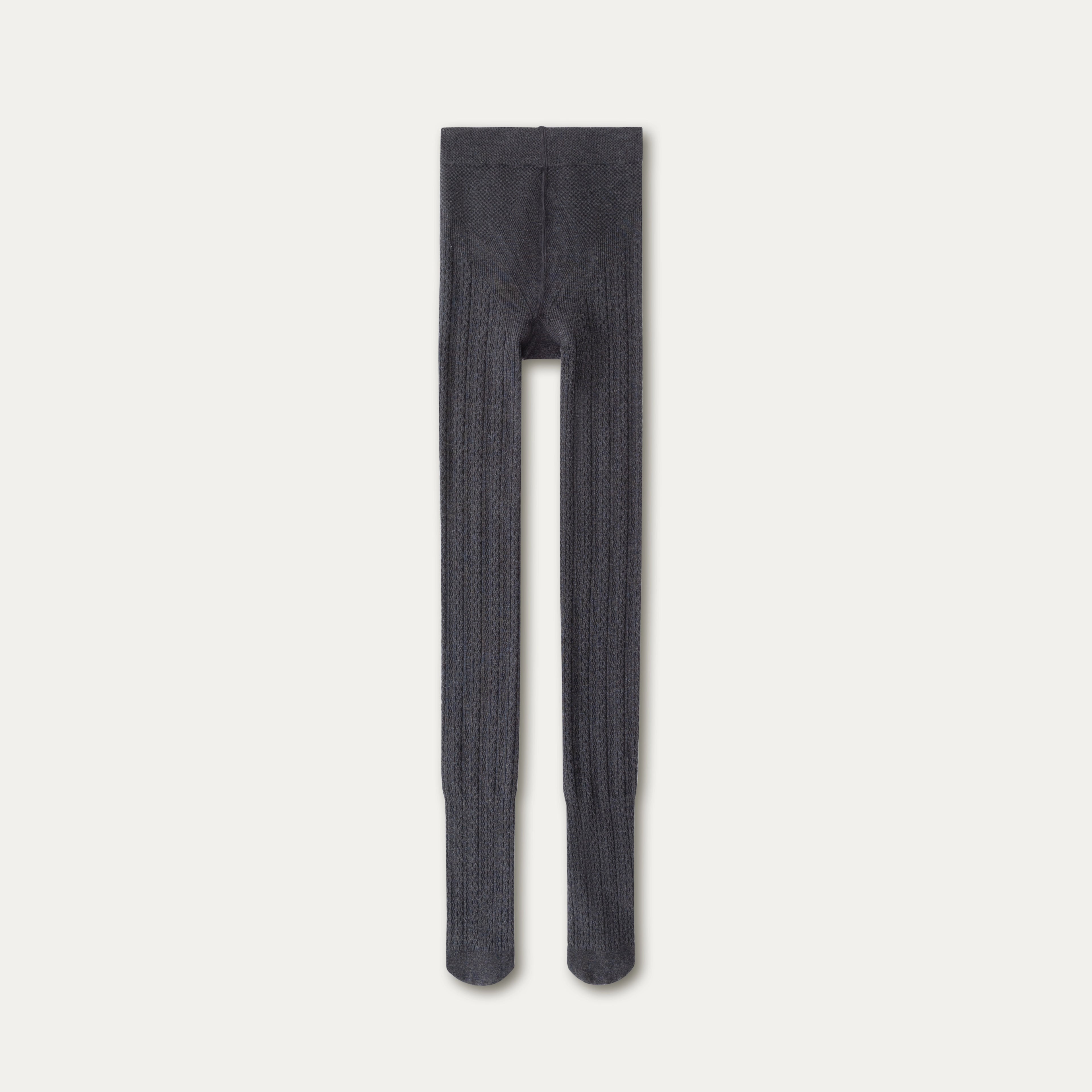 Cream / Brown / Grey / Black Cable-Knit Textured Tights