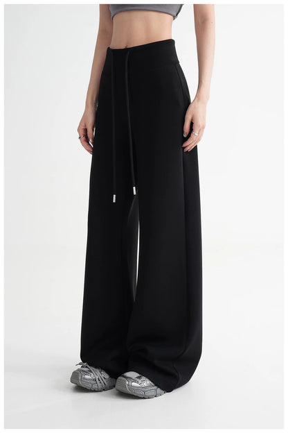 High-Waisted Knit Wide-Leg Trousers
