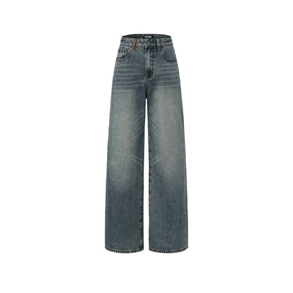 Washed Granite Straight-Leg Denim Jeans