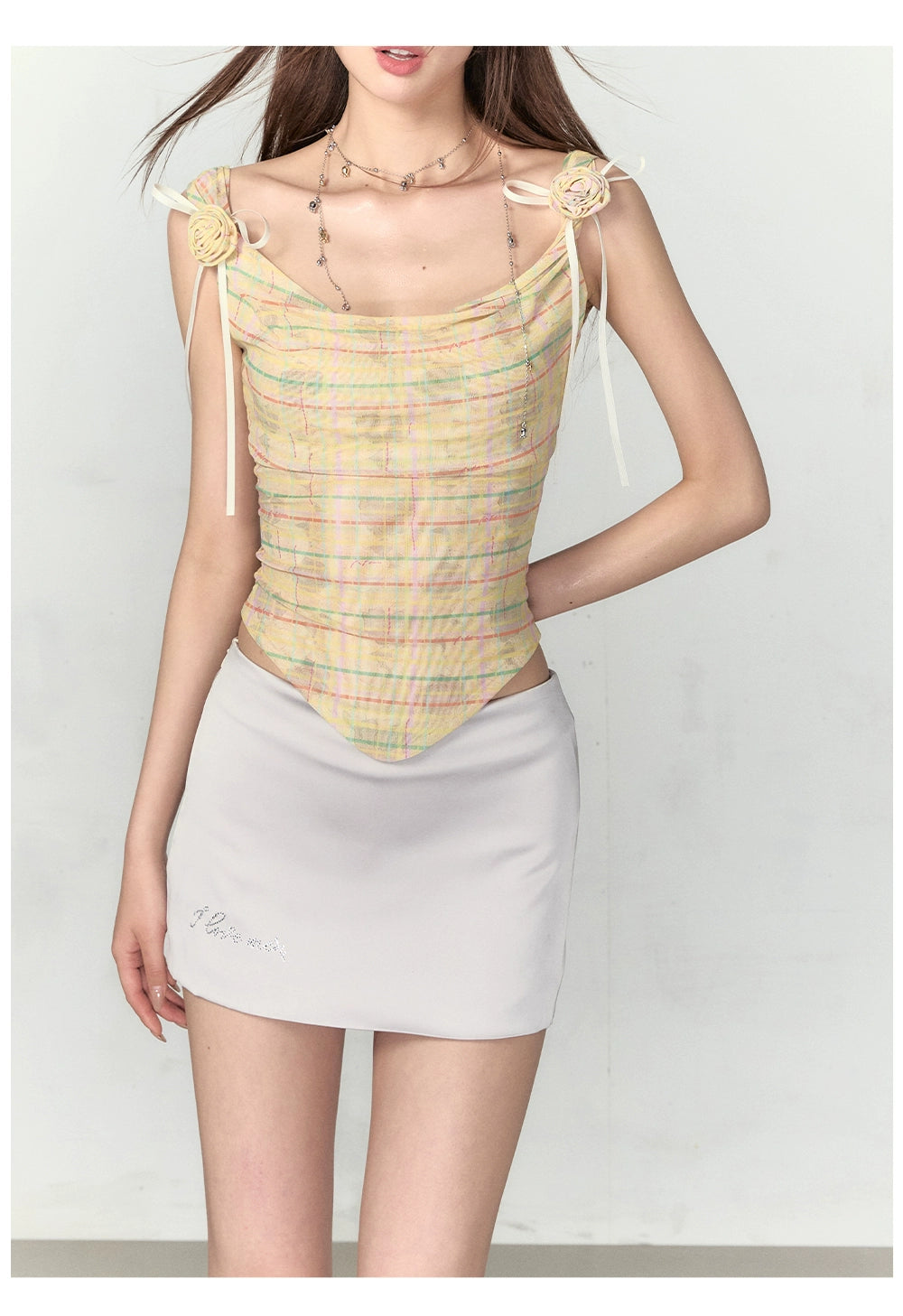 Pink &amp; Silver A-line Mini Skirt - CHINASQUAD