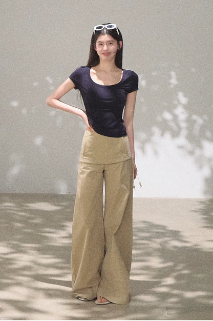 Radiant Muse Lyocell U-Neck Slim-Fit T-Shirt