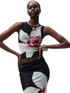 Floral Print Rhinestone Mesh Vest - CHINASQUAD