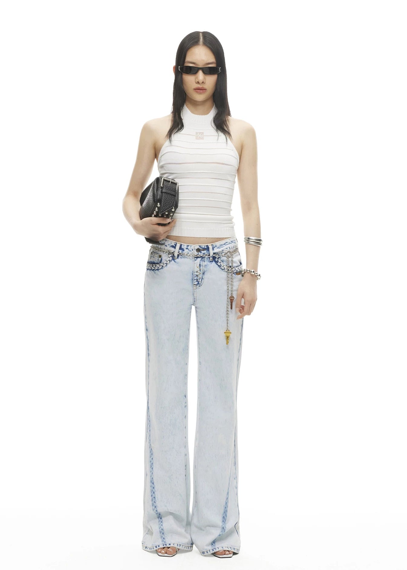 Halter Neck Cable Knit Camisole Top