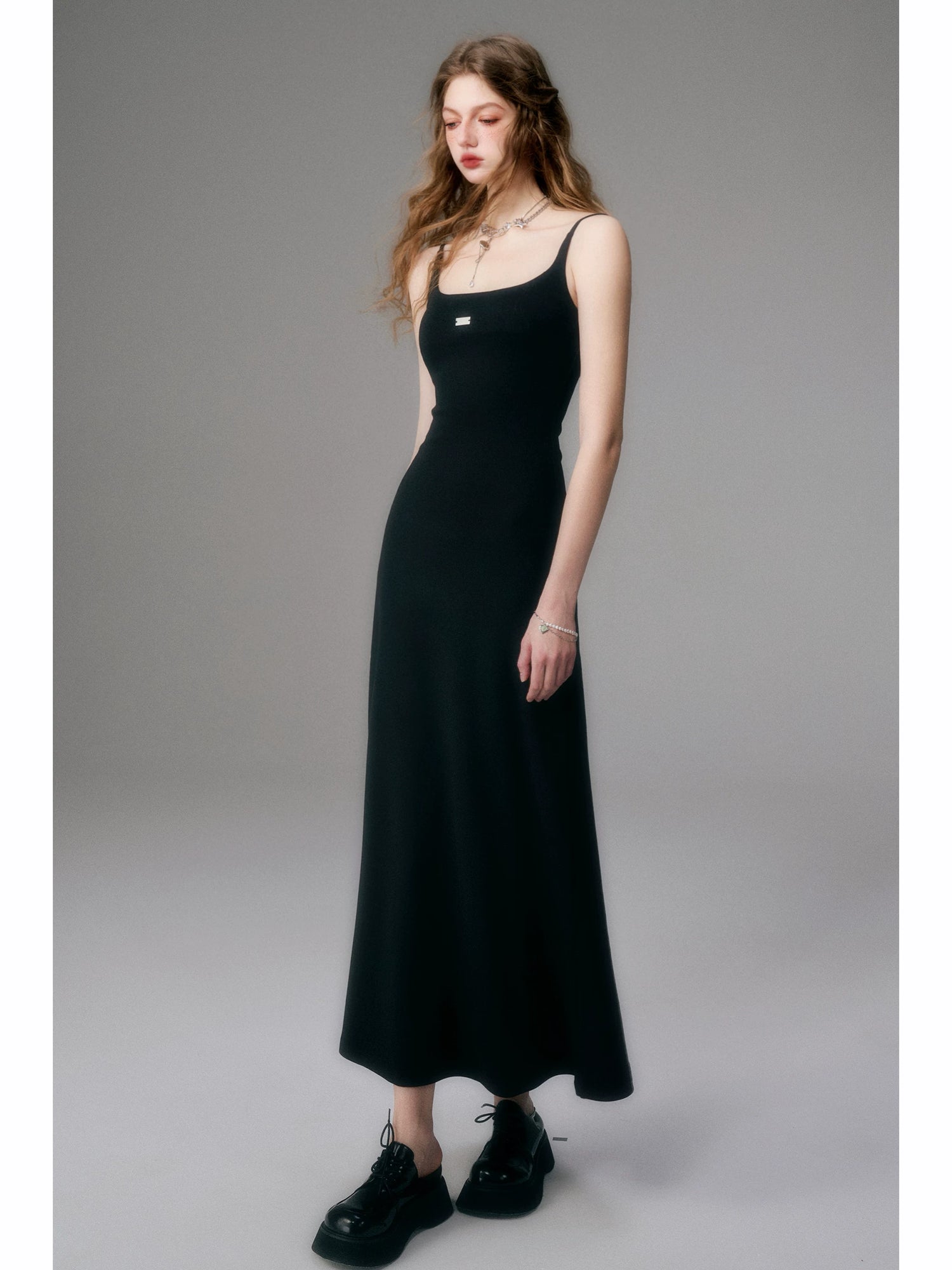 Minimal Long Knit Slip Maxi Dress