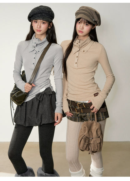 High Neck Slim-Fit Ribbed Knitwear