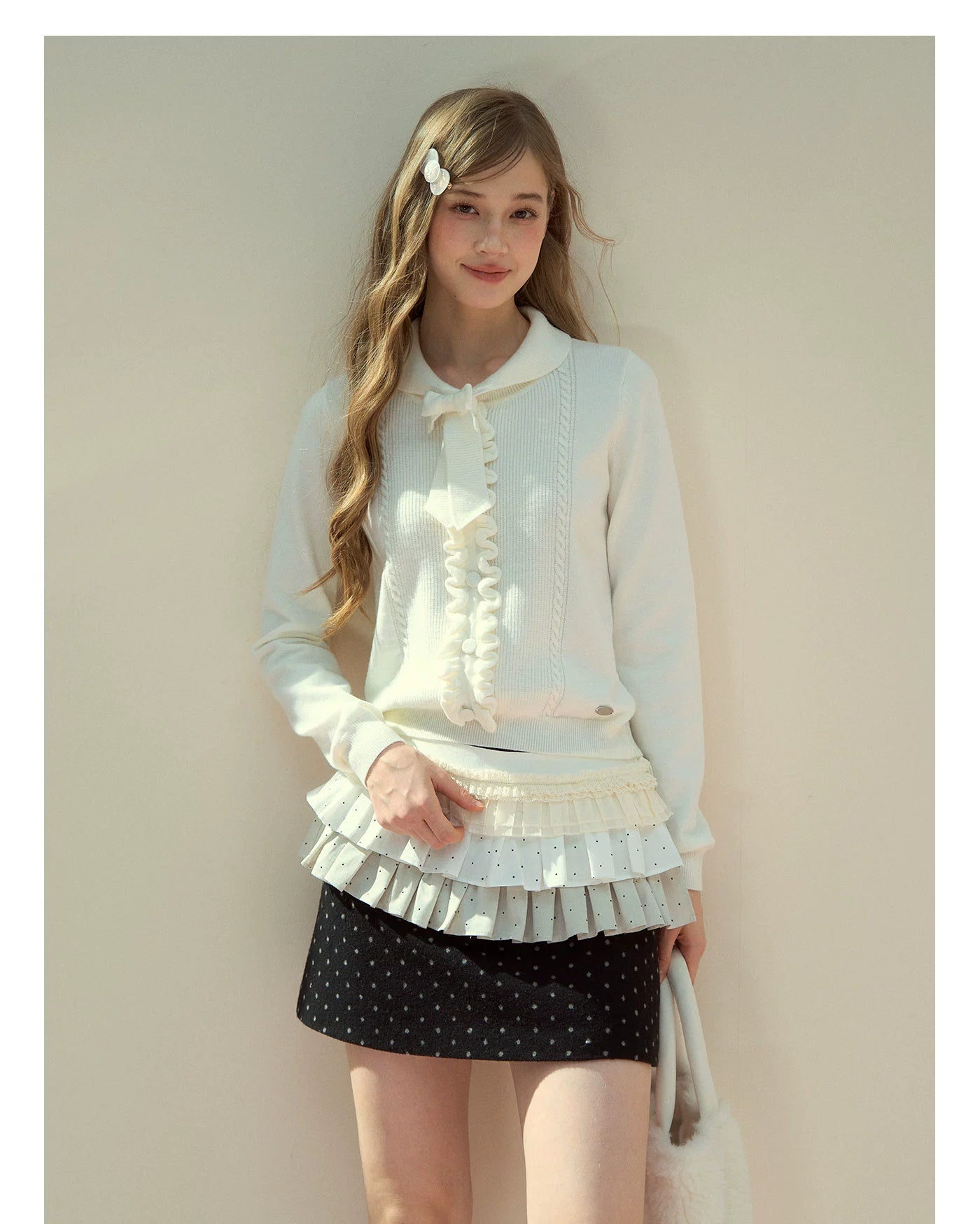 Tiered Polka Dot Layered Skirt - CHINASQUAD