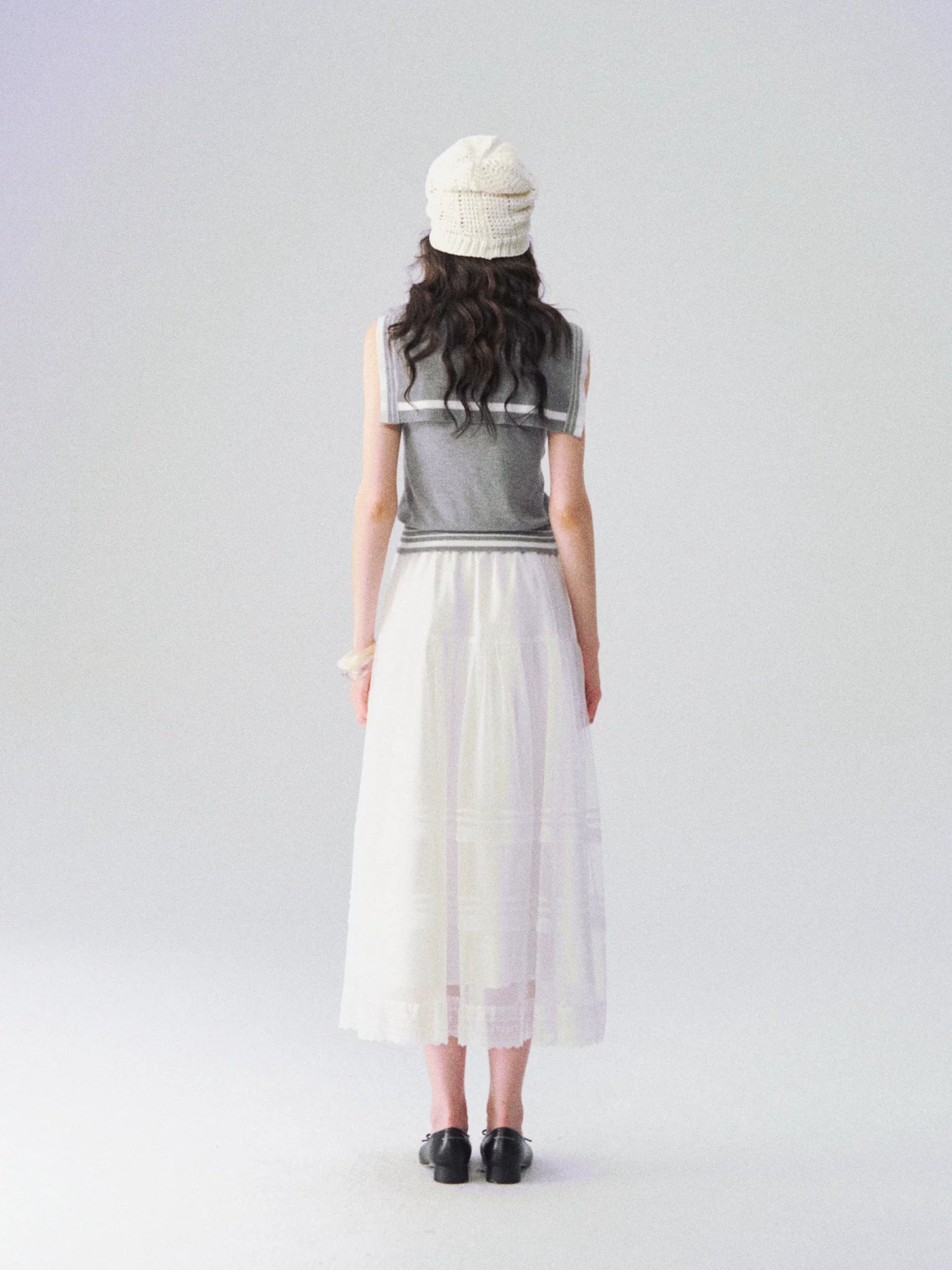 Nautical-Inspired Minimalist Knit Tank Top