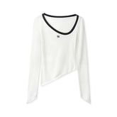 Irregular Crewneck Knitted T-Shirt - CHINASQUAD