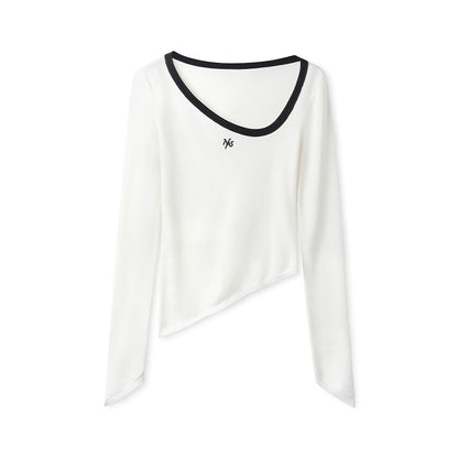 Irregular Crewneck Knitted T-Shirt - CHINASQUAD