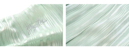 Mint Shimmer Ruffle Bandeau Dress
