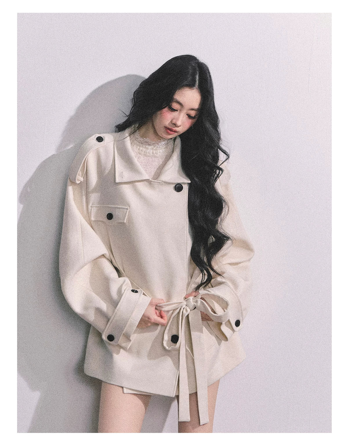 French British-Style Relaxed Wool Coat