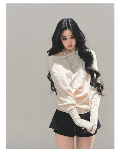 Soft Sweet Off-Shoulder Knit Sweater